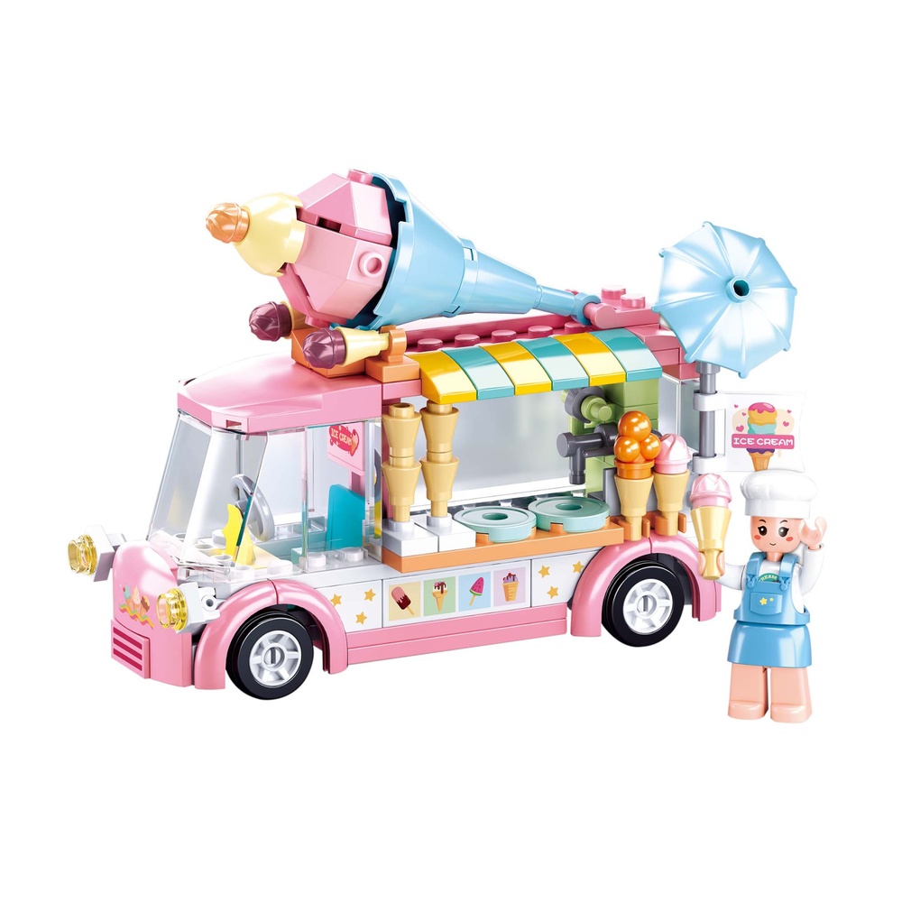 Sluban Building Set: Girls Dream - Ice cream Truck - 145pcs - Image 2