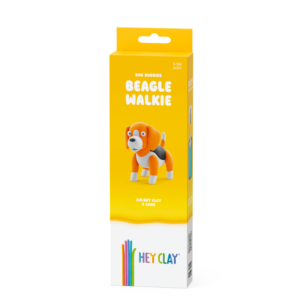 Hey Clay - Modelling Air-Dry Clay with Fun Interactive App - Beagle Walkie, Series Dog Buddies, 3 cans - Image 5
