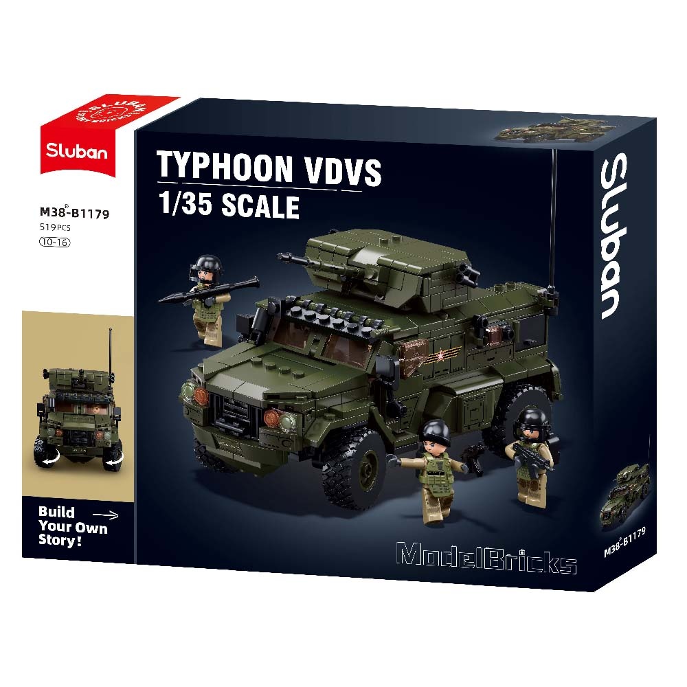 Sluban Building Set: Model Bricks - Typhoon VDVs Assault Armored Vehicle - 519pcs