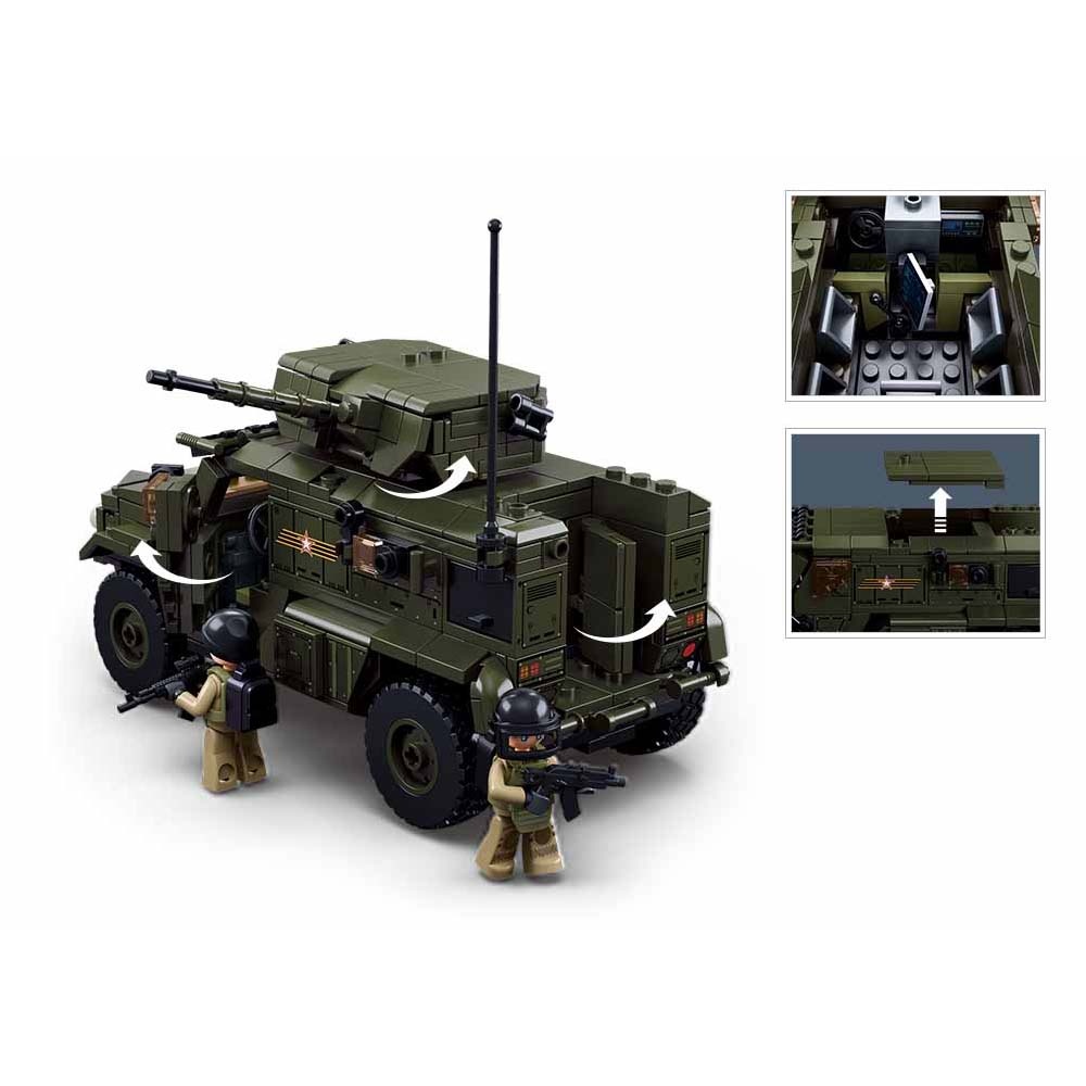Sluban Building Set: Model Bricks - Typhoon VDVs Assault Armored Vehicle - 519pcs - Image 4
