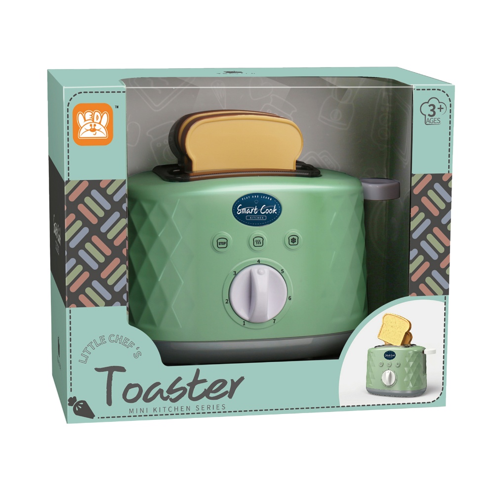 Pretend & Play Pop-Up Toaster Set with Timer - Green - Image 5