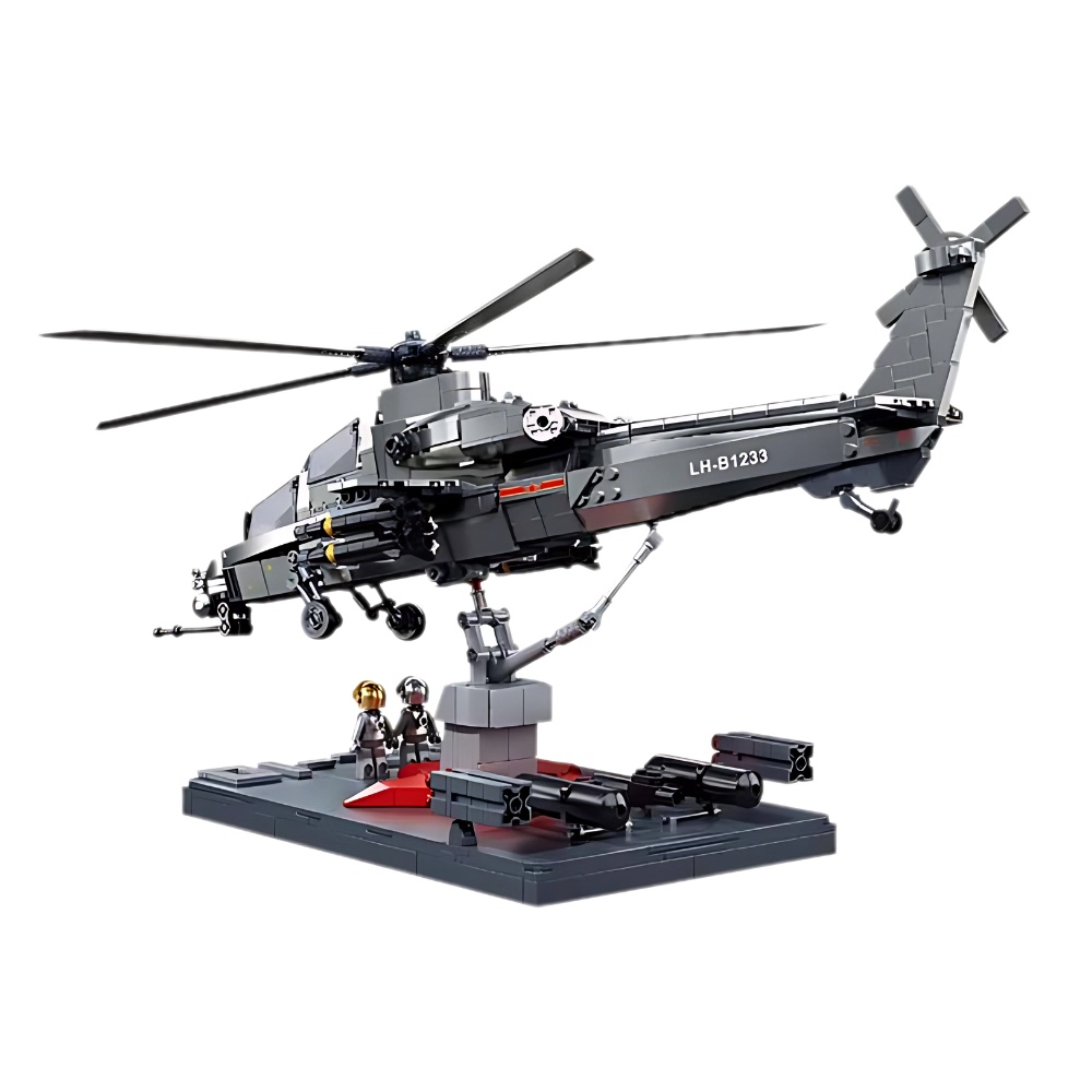 Sluban Building Set: Model Bricks - WZ-10S Helicopter - 914 Pieces - Image 4