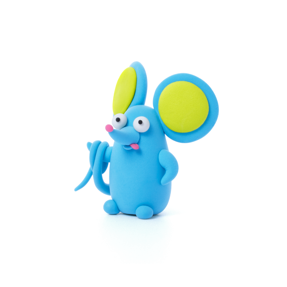 Hey Clay - Modelling Air-Dry Clay with Fun Interactive App - Mouse, series Fluffy Pets, 3 cans - Image 3