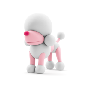 Hey Clay - Modelling Air-Dry Clay with Fun Interactive App - Poodle Poppy, Series Dog Buddies, 3 cans