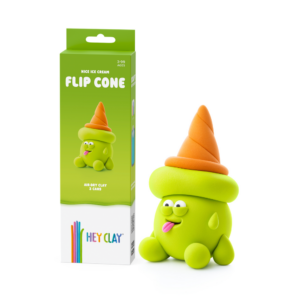 Hey Clay - Modelling Air-Dry Clay with Fun Interactive App - Flip Cone, Series Nice Ice Cream, 3 cans