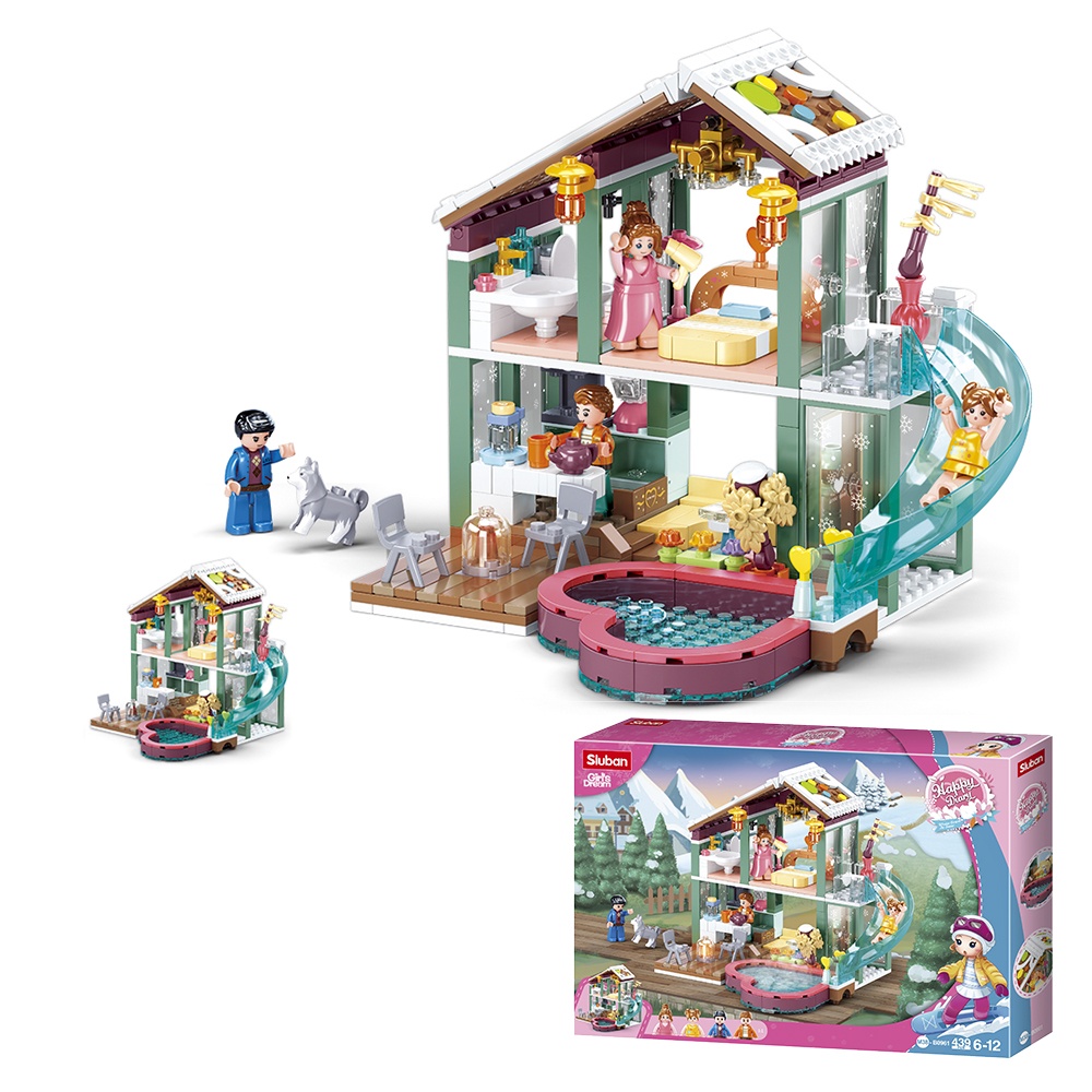 Sluban Building Set: Winter Travel In Snow - Resort - 439pcs - Image 3
