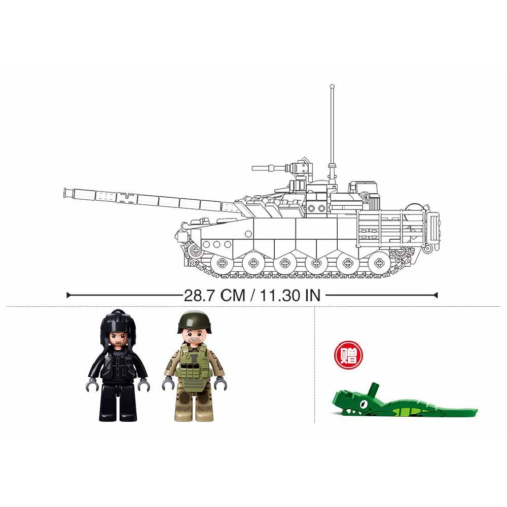 Sluban Building Set: Model Bricks - 1/35 T-80BVMs Main Battle Tank - 798pcs - Image 4