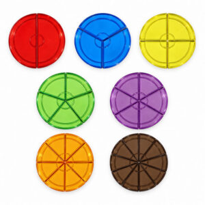 Greenbean - Translucent Fraction Circles - Sensory Maths Learning Set - 228pc