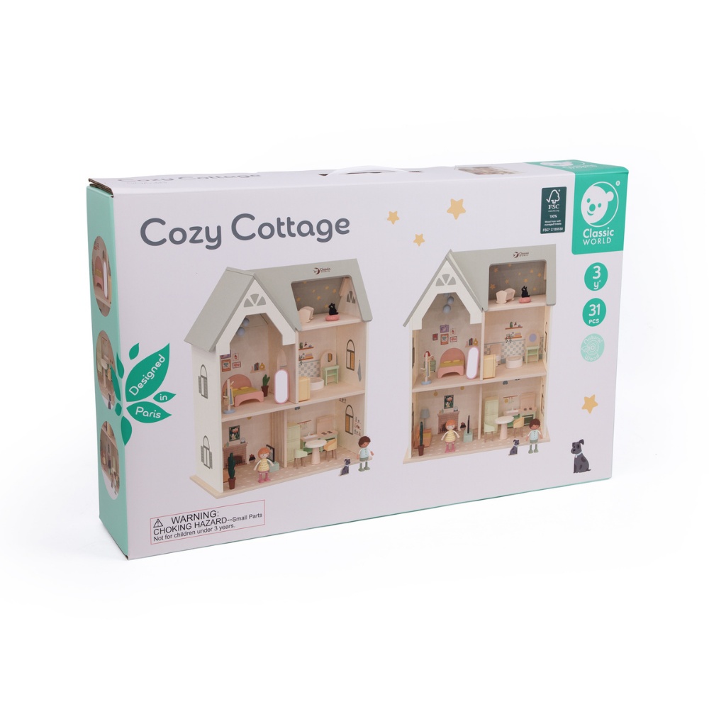 Classic World - Pretend & Play - Cozy Cottage Dollhouse - Image 2