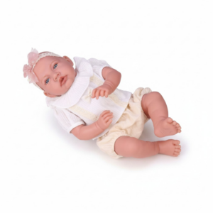 Baby Doll with Soft Body, 12 Sounds, Cushion and Cream Outfit - 40cm