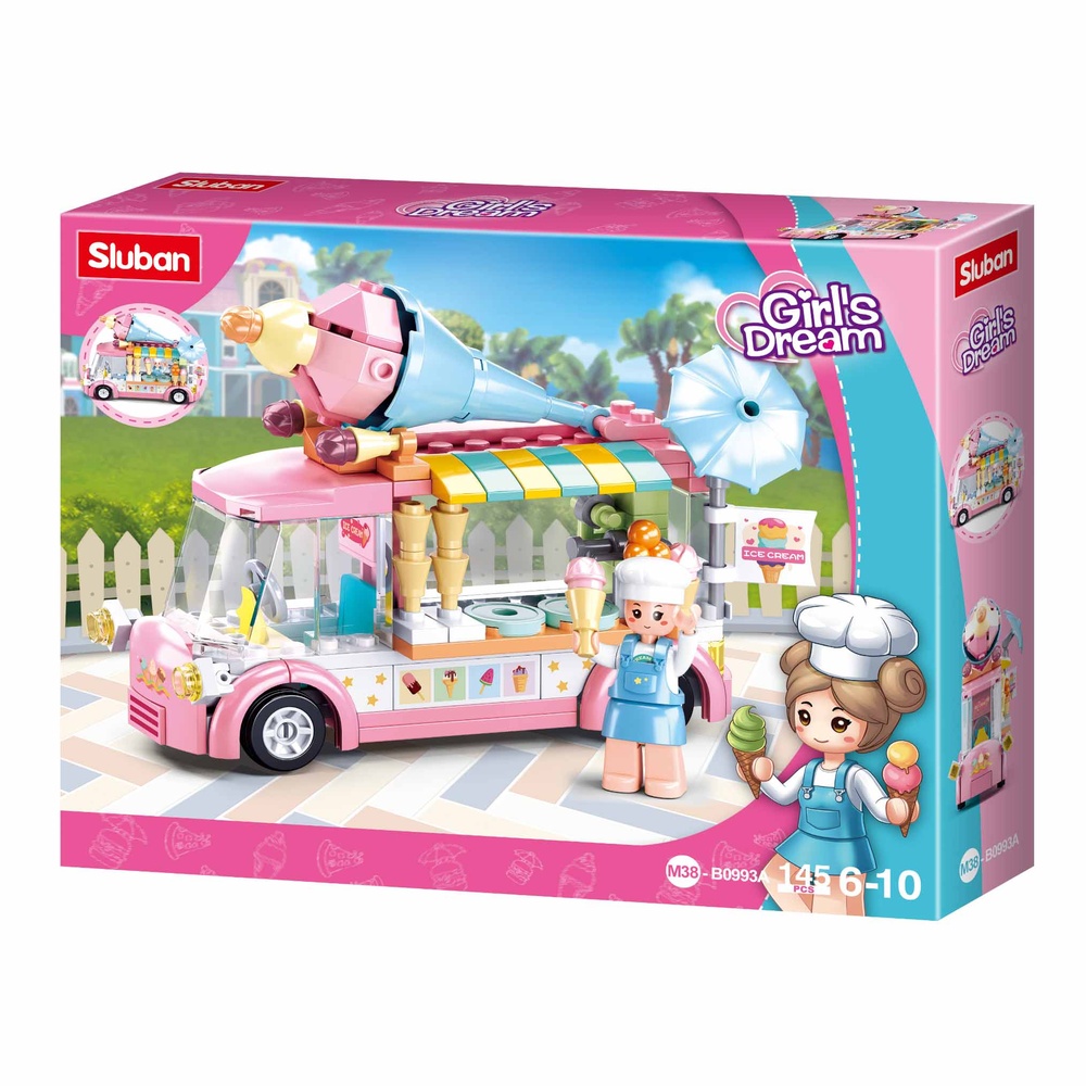 Sluban Building Set: Girls Dream - Ice cream Truck - 145pcs