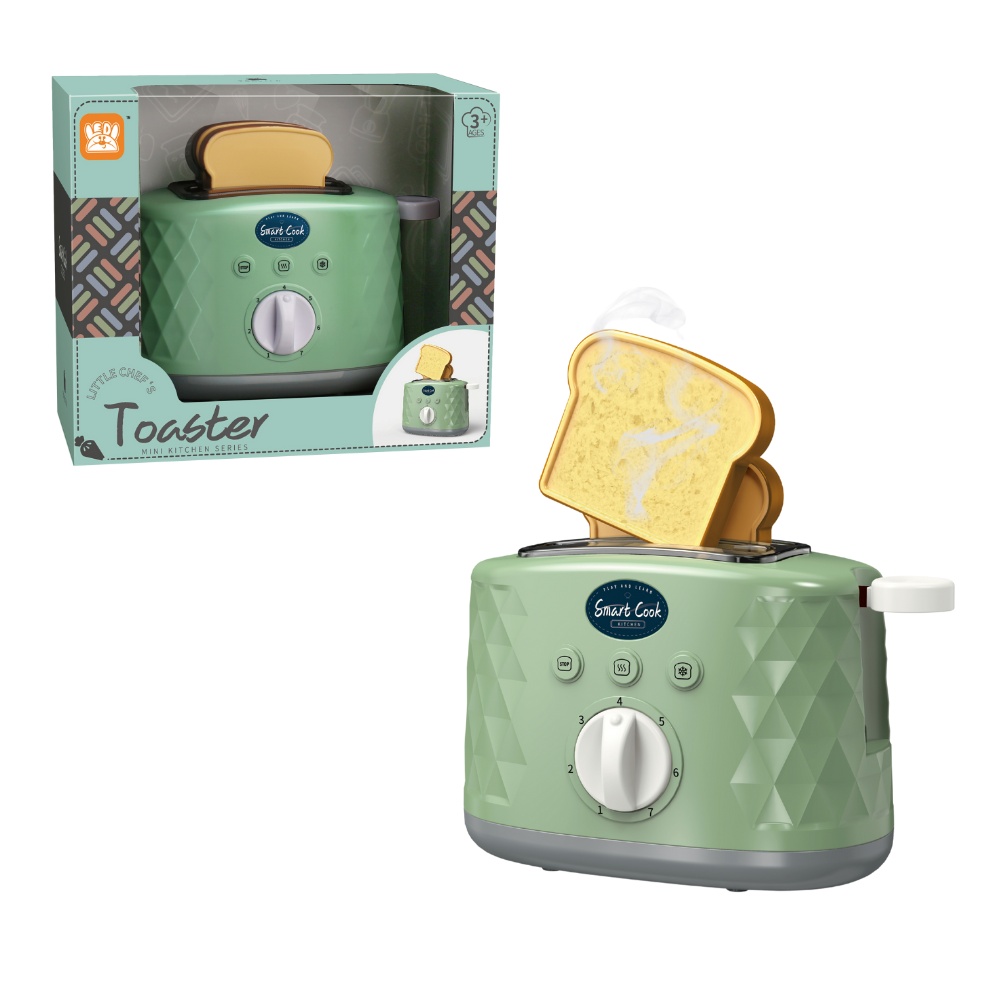 Pretend & Play Pop-Up Toaster Set with Timer - Green - Image 3