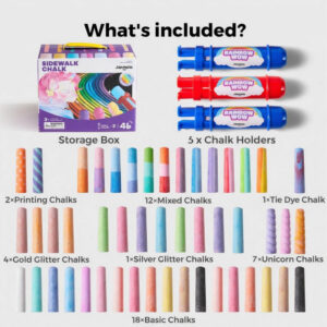 Jar Meló - Sidewalk Giant Chalk with Holders - 24 Rainbow Colours