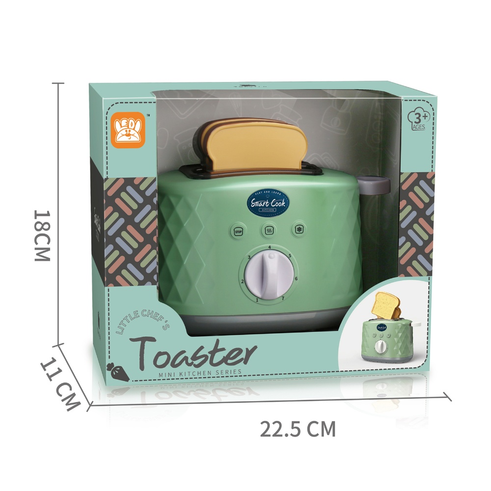Pretend & Play Pop-Up Toaster Set with Timer - Green - Image 4