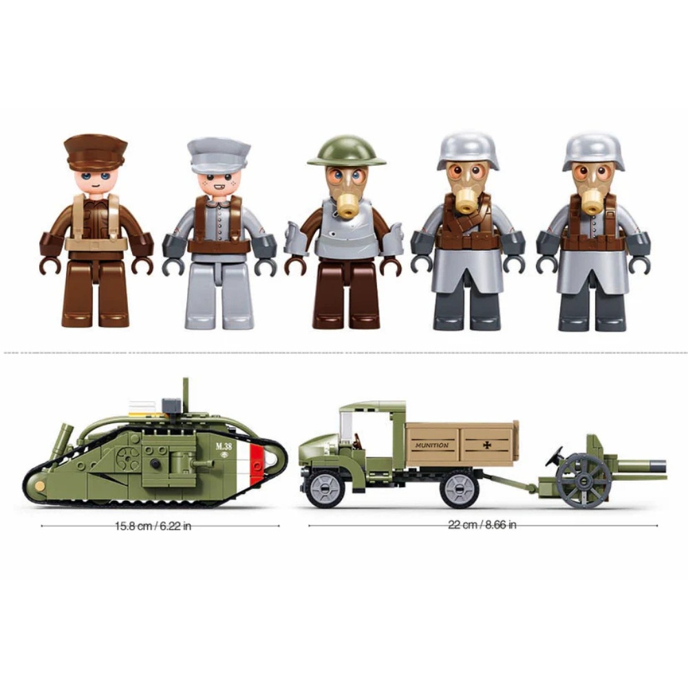 Sluban Building Set: Army - WWI Mark V Tank Offensive - 516 Pieces - Image 5
