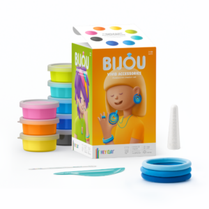 Hey Clay - Modelling Air-Dry Clay with Fun Interactive App - Vivid Accessories, series Bijou, 8 cans