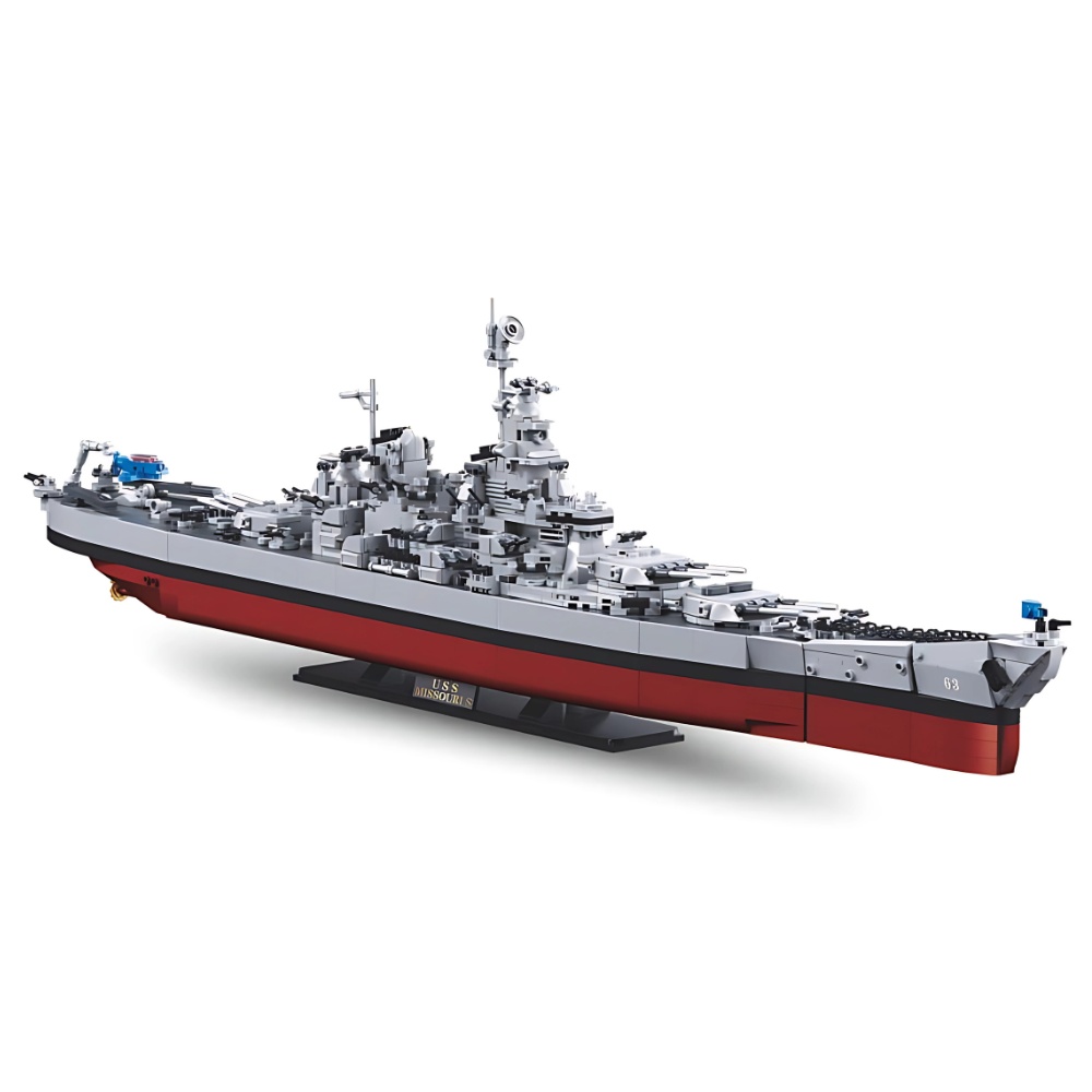 Sluban Building Set: Model Bricks - USS Missouri S Battleship - 1739 Pieces - Image 3