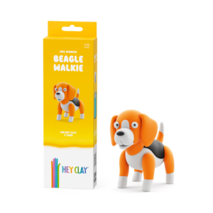 Hey Clay - Modelling Air-Dry Clay with Fun Interactive App - Beagle Walkie, Series Dog Buddies, 3 cans