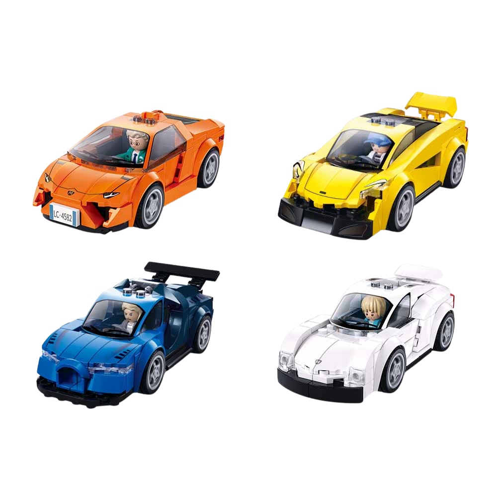 Sluban Building Set: Metropolis - Sports Cars Collection - 4 Types