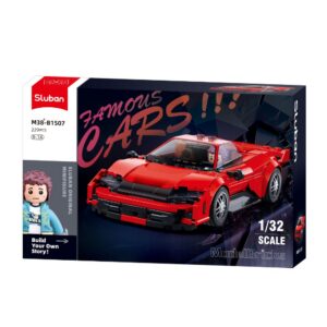 Sluban Building Set: ModelBricks - Famous Cars - Italian Sports Car (Red) 1/32 Scale - 227pcs