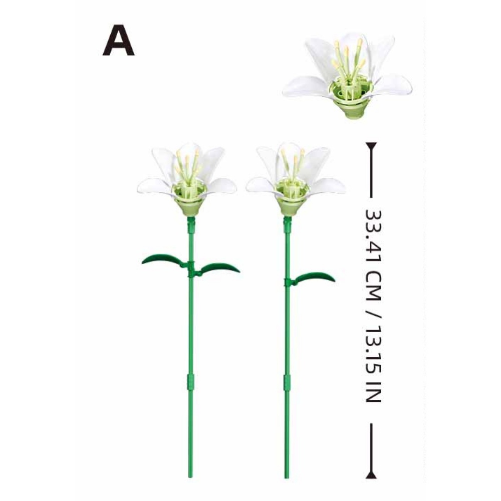 Sluban Building Set: Pleyerid - Flower Collection - White Lily - 58pcs - Image 3