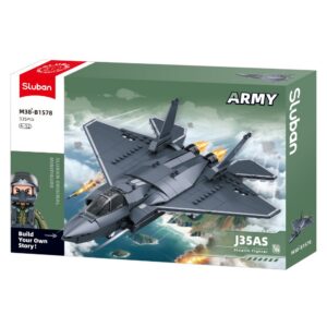 Sluban Building Set: Army - J-35AS Stealth Fighter Jet 1/55 Scale - 335pcs