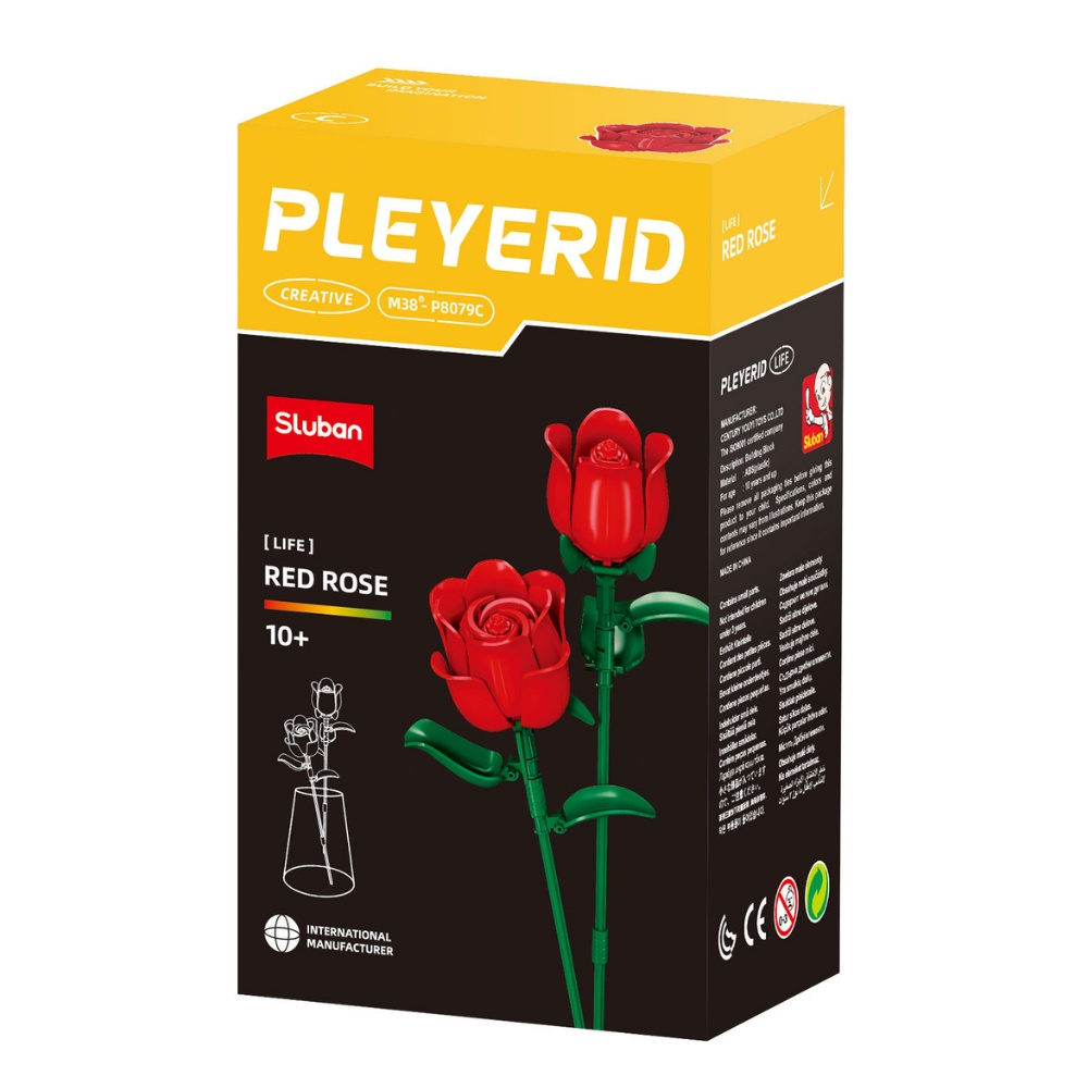 Sluban Building Set: Pleyerid - Flower Collection - Red Rose - 69pcs - Image 4