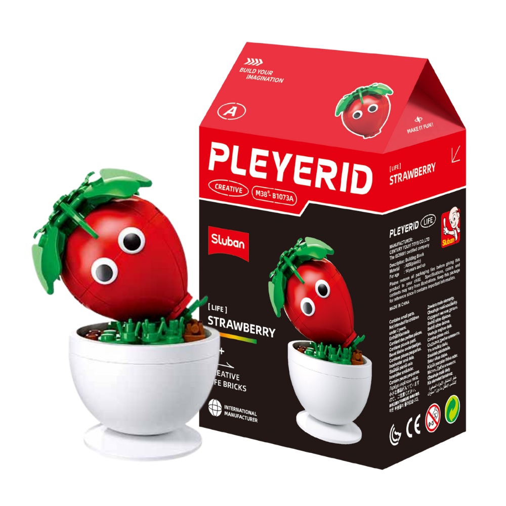 Sluban Building Set: Pleyerid - Potted Plants - Strawberry - 57pcs