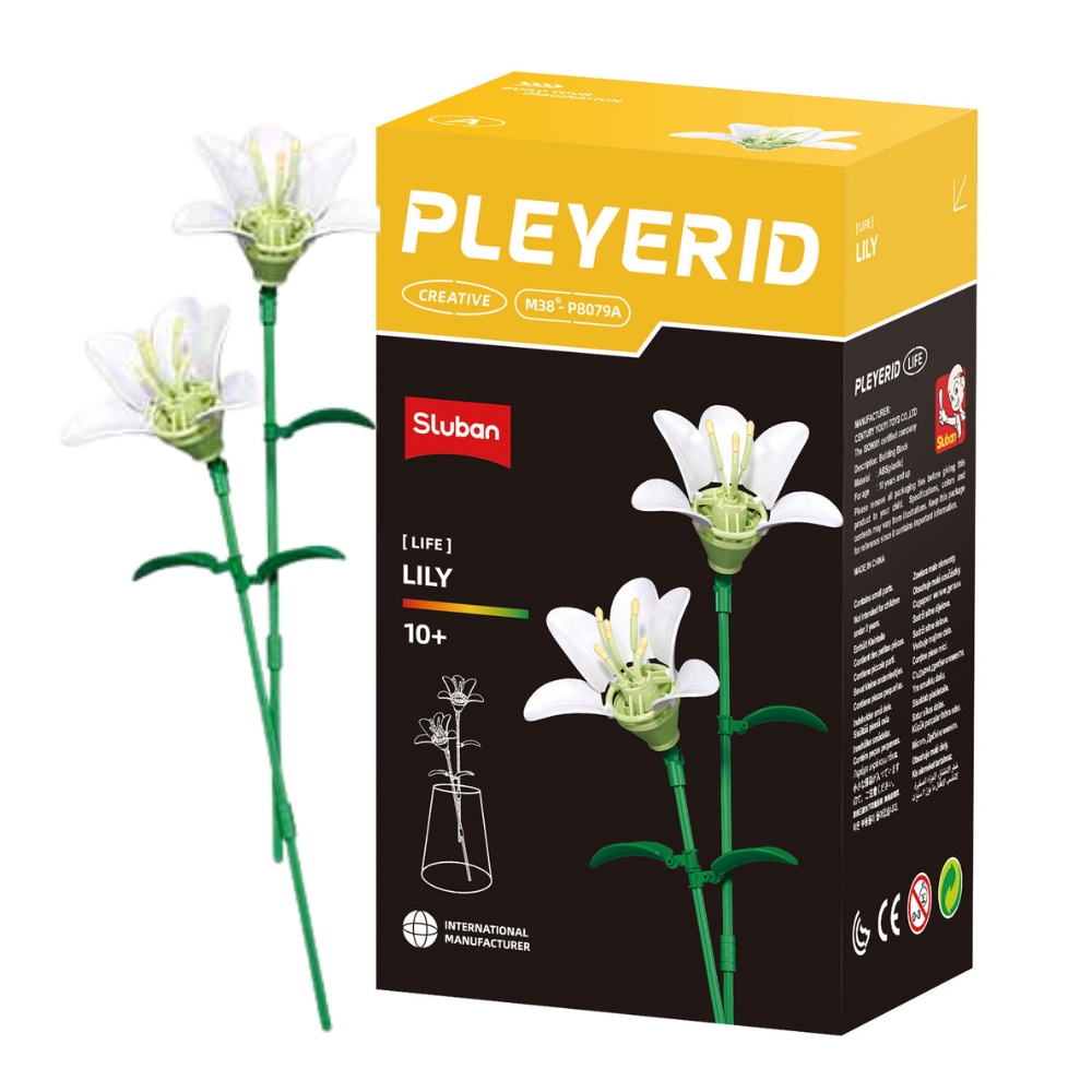 Sluban Building Set: Pleyerid - Flower Collection - White Lily - 58pcs