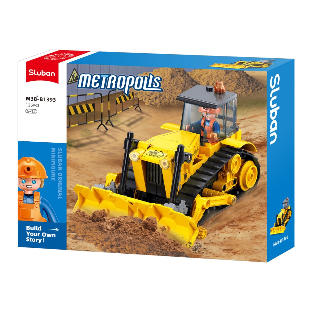 Sluban Building Set: Metropolis - Heavy-Duty Bulldozer - 127pcs