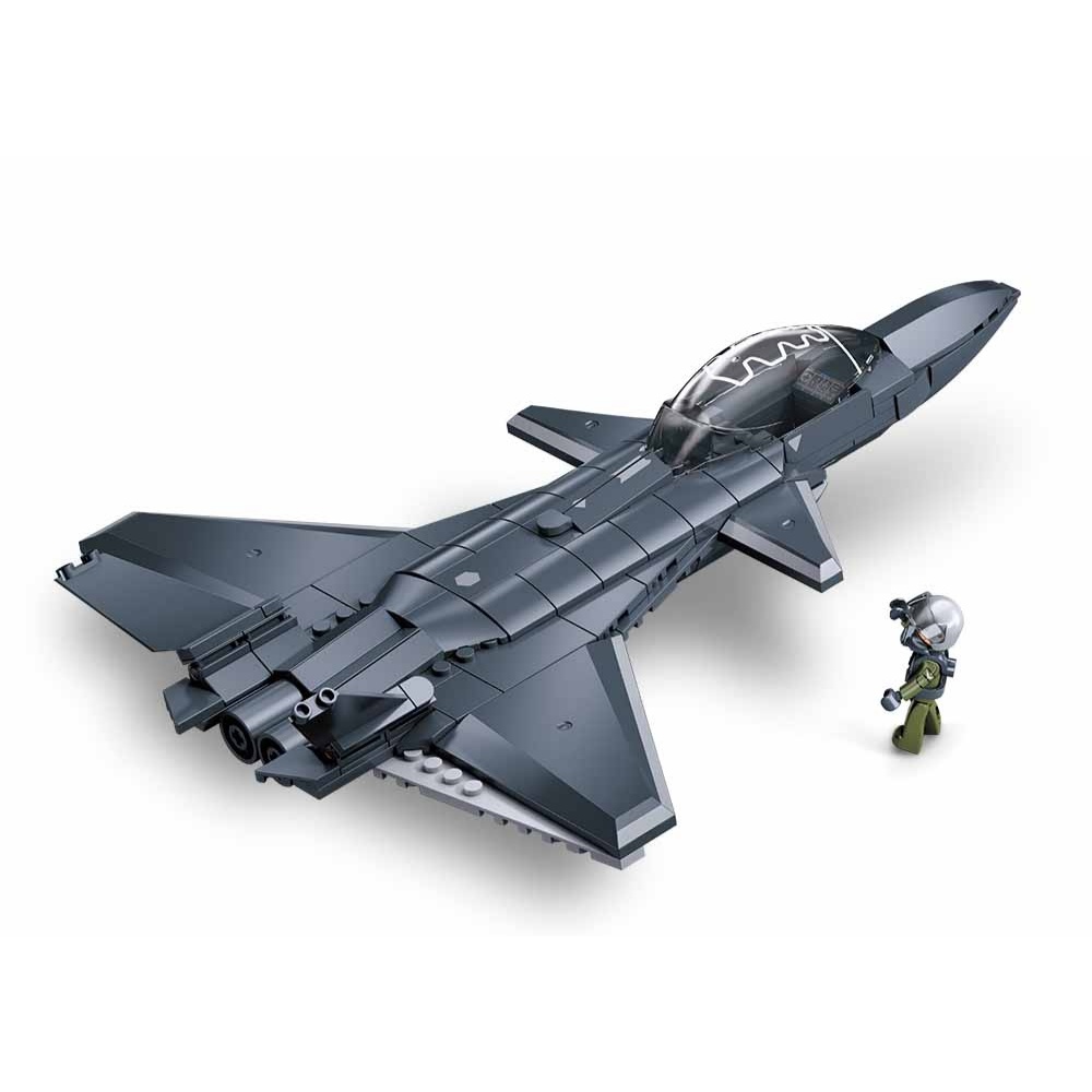 Sluban Building Set: Army - J-20BS Stealth Fighter Jet 1/60 Scale - 169pcs - Image 3