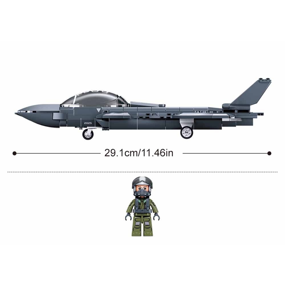 Sluban Building Set: Army - J-20BS Stealth Fighter Jet 1/60 Scale - 169pcs - Image 5