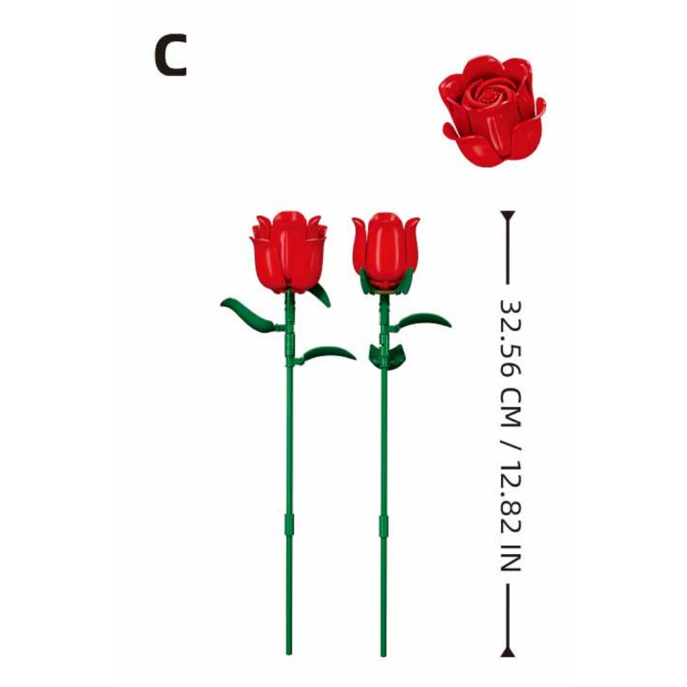 Sluban Building Set: Pleyerid - Flower Collection - Red Rose - 69pcs - Image 3