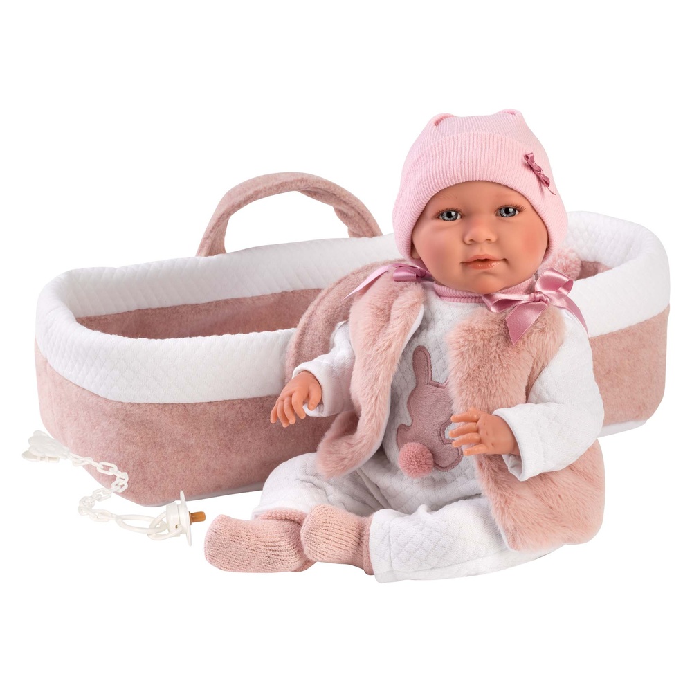 Llorens - Baby Girl Doll & Baby Carrier: Mimi - 40cm (Mechanism Optional)