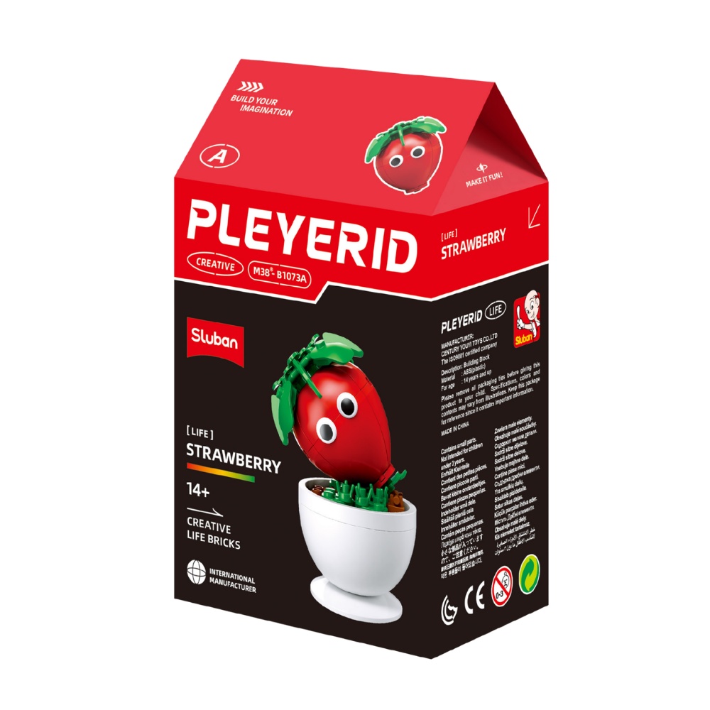 Sluban Building Set: Pleyerid - Potted Plants - Strawberry - 57pcs - Image 3