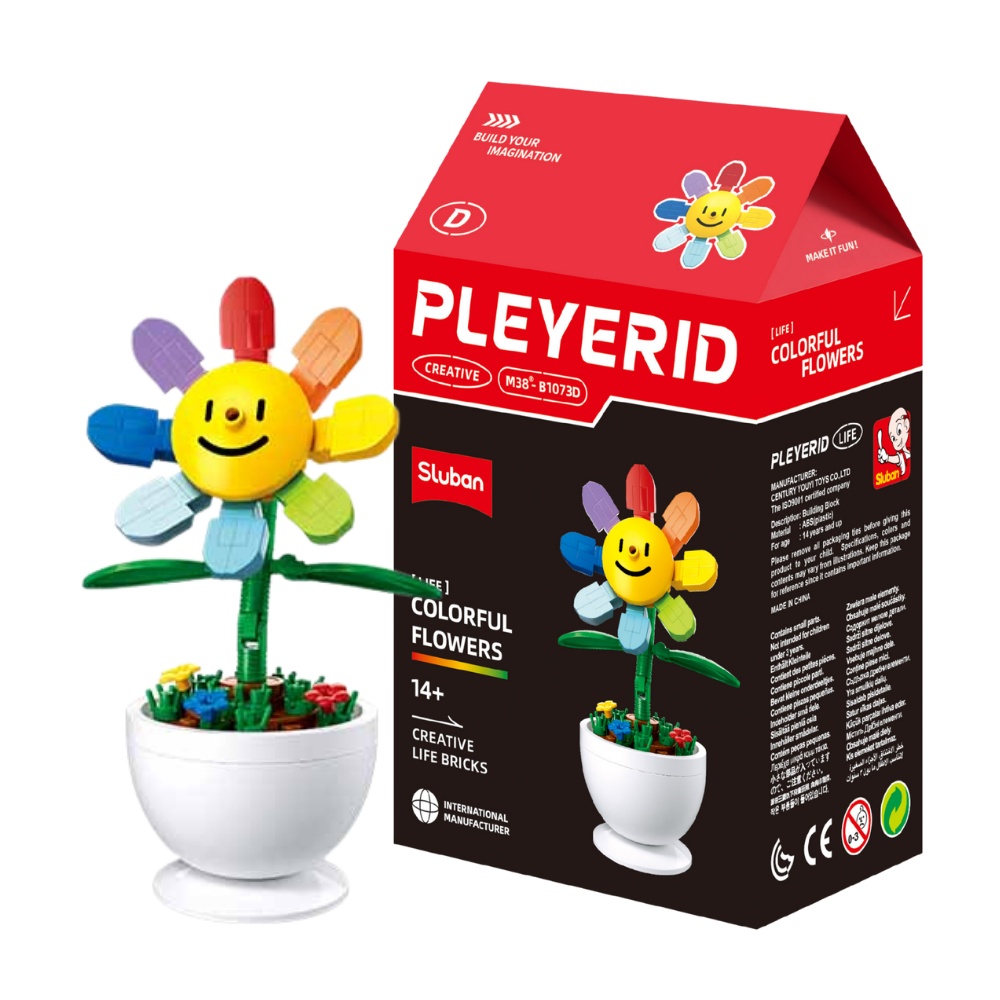 Sluban Building Set: Pleyerid - Potted Plants - Colourful Flowers 97pcs