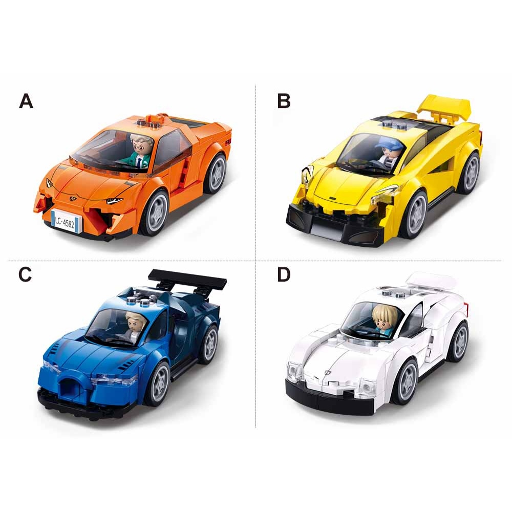 Sluban Building Set: Metropolis - Sports Cars Collection - 4 Types - Image 2