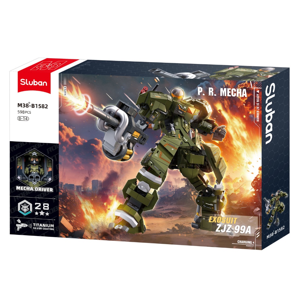 Sluban Building Set: Mecha - Exosuit ZTZ-99A Battle Tank Mech - 598pcs