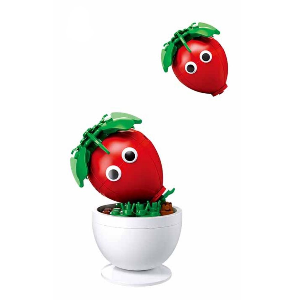 Sluban Building Set: Pleyerid - Potted Plants - Strawberry - 57pcs - Image 2