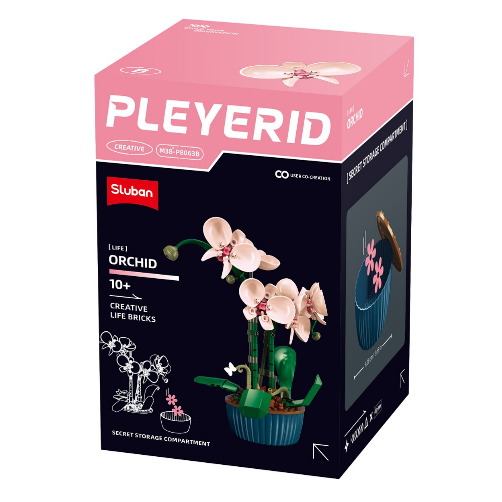 Sluban Building Set: Pleyerid - Pink Orchid - 203pcs
