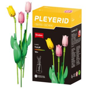 Sluban Building Set: Pleyerid - Flower Collection - Tulip (Pink/Peach) - 63pcs