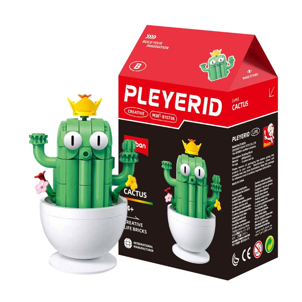 Sluban Building Set: Pleyerid - Potted Plants - Cactus - 97pcs