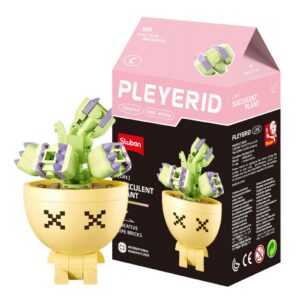 Sluban Building Set: Pleyerid - Succulent Collection - Aloe Vera Style Plant (Yellow Pot) - 97pcs