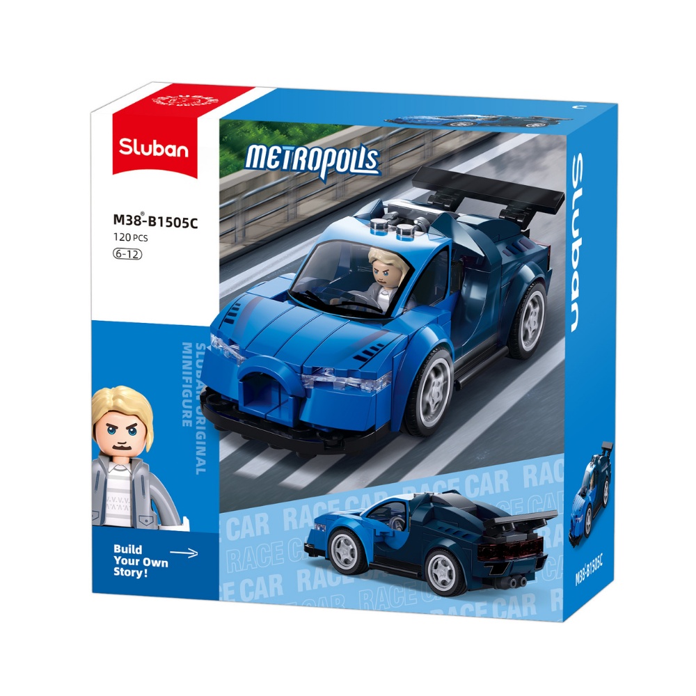 Sluban Building Set: Metropolis - Sports Car (Blue) - 120pcs