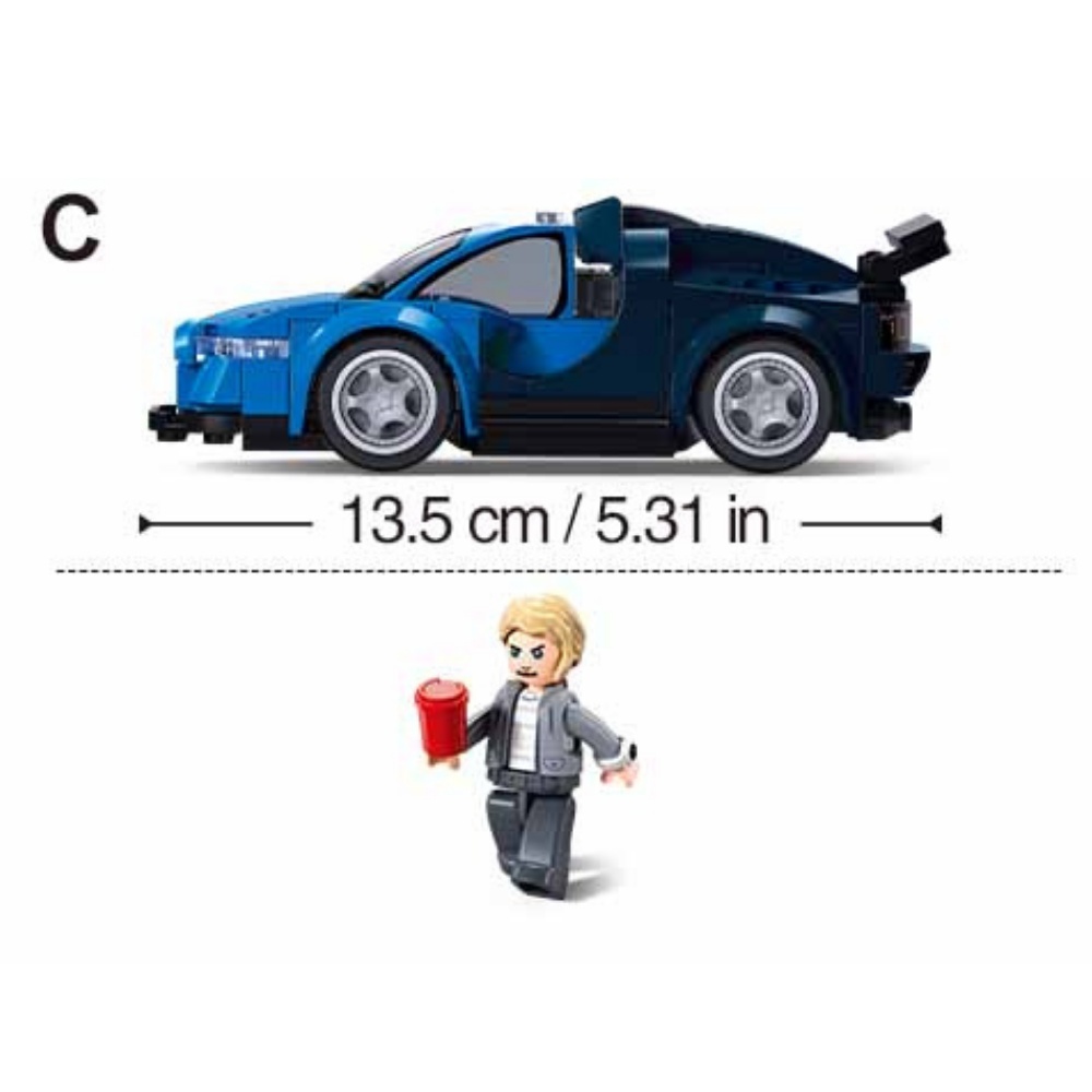 Sluban Building Set: Metropolis - Sports Car (Blue) - 120pcs - Image 3