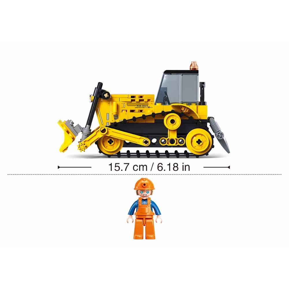 Sluban Building Set: Metropolis - Heavy-Duty Bulldozer - 127pcs - Image 5
