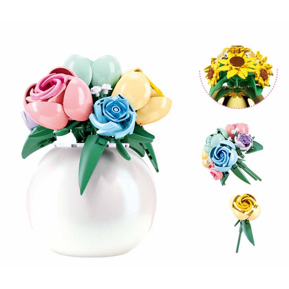 Sluban Building Set: Pleyerid - Rose Bouquet - 313pcs - Image 4