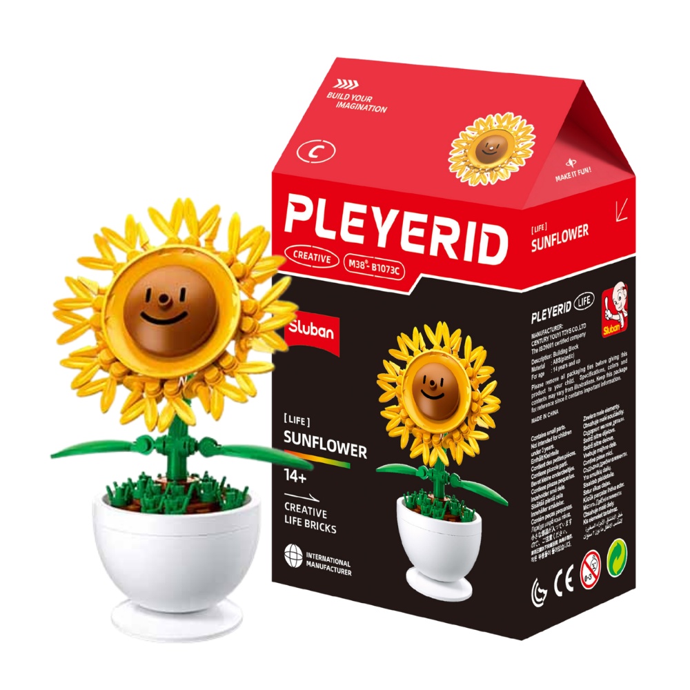 Sluban Building Set: Pleyerid - Potted Plants - Sunflower - 101pcs