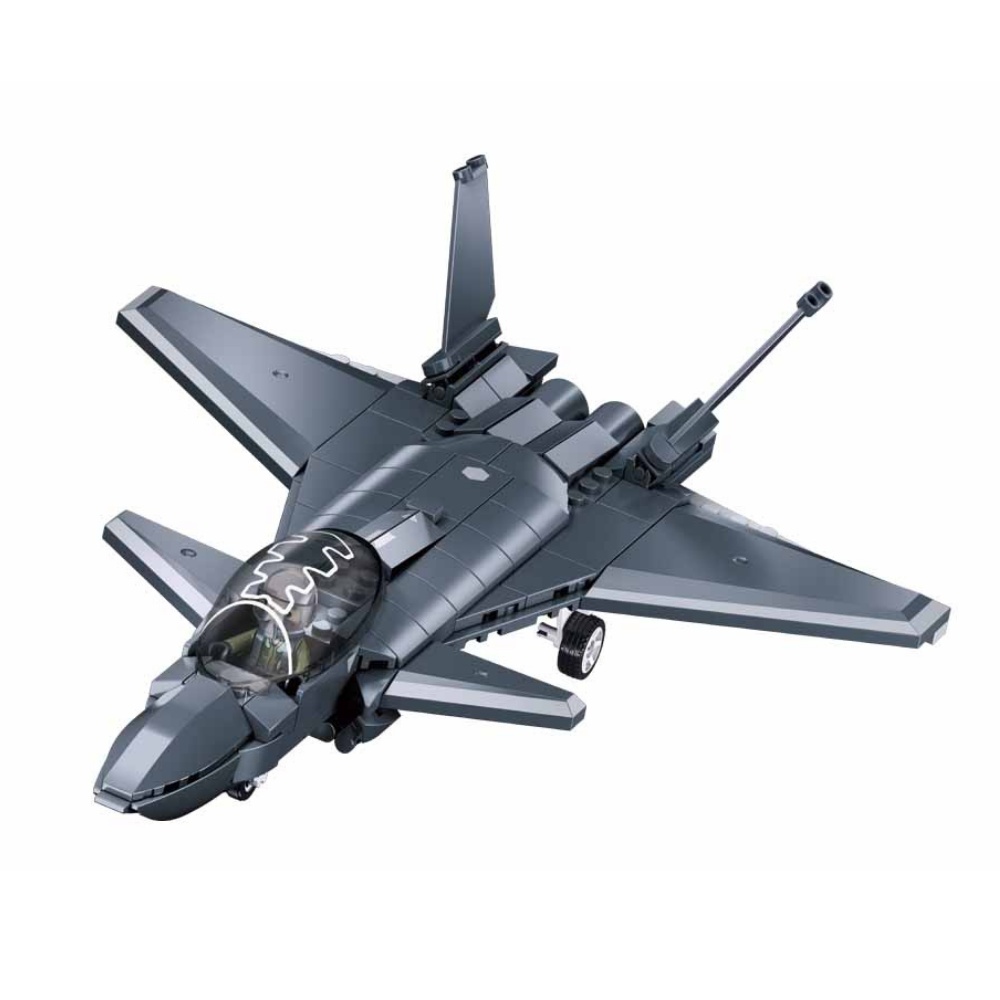 Sluban Building Set: Army - J-20BS Stealth Fighter Jet 1/60 Scale - 169pcs - Image 2