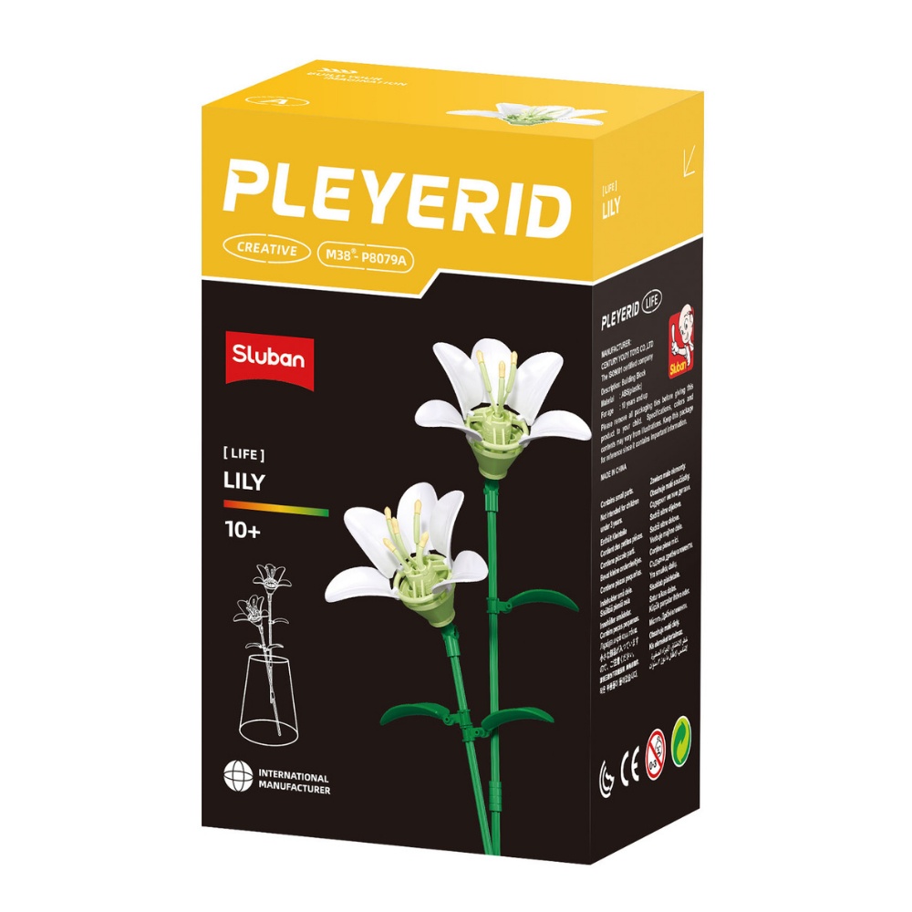 Sluban Building Set: Pleyerid - Flower Collection - White Lily - 58pcs - Image 4